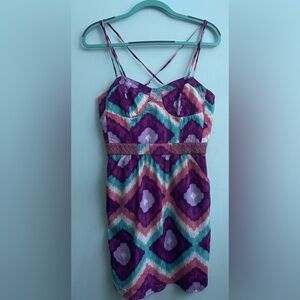American Eagle Outfitters Purple and Teal Asymmetrical Dress